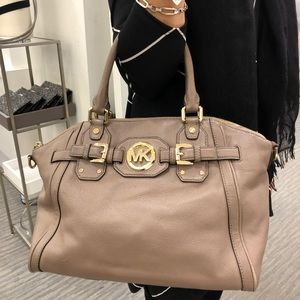 Micheal Kors Milky Beige Leather Satchel